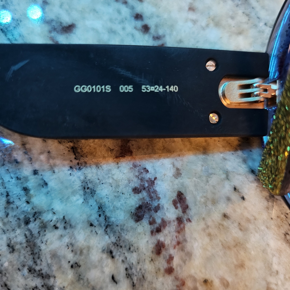 Gucci Glitter Sunglasses Blue Red Gold | Authentic Made in Italy - Picture 5 of 16